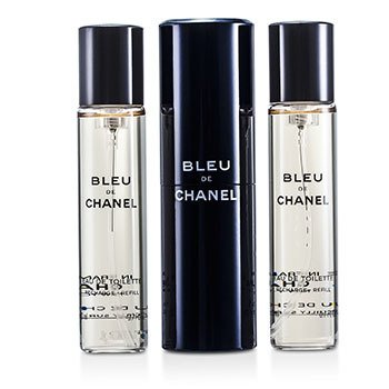 Bleu De Chanel淡香水旅行噴霧和兩個筆芯 (Bleu De Chanel Eau De Toilette Travel Spray & Two Refills)