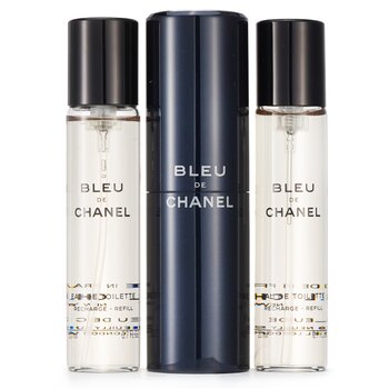 Bleu De Chanel淡香水旅行噴霧和兩個筆芯 (Bleu De Chanel Eau De Toilette Travel Spray & Two Refills)