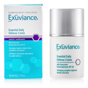 Exuviance 必不可少的日常防禦霜SPF 20-適用於中性/混合性皮膚 (Essential Daily Defense Creme SPF 20 - For Normal/ Combination Skin)