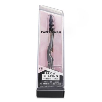 Tweezerman 不銹鋼眉形剪刀和刷子（Studio系列） (Stainless Steel Brow Shaping Scissors & Brush (Studio Collection))