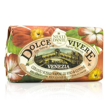 杜嘉班納（Dolce Vivere）精美天然香皂-威尼斯-紅色天竺葵，水稻雲和棉花花 (Dolce Vivere Fine Natural Soap - Venezia - Red Geranium, Rice Cloud & Cotton Flower)