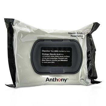 Anthony 男士乙醇糖去角質和換膚濕巾的物流 (Logistics For Men Glycolic Exfoliating & Resurfacing Wipes)