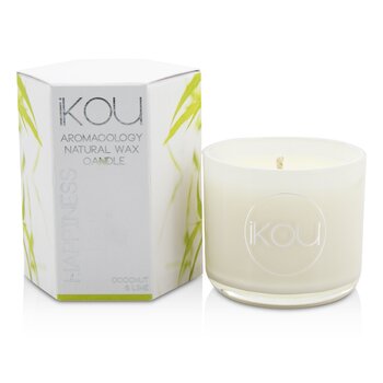 iKOU 生態豪華香薰天然蠟蠟燭杯-幸福（椰子和酸橙） (Eco-Luxury Aromacology Natural Wax Candle Glass - Happiness (Coconut & Lime))