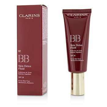 Clarins BB皮膚排毒液SPF 25-＃02中號 (BB Skin Detox Fluid SPF 25 - #02 Medium)