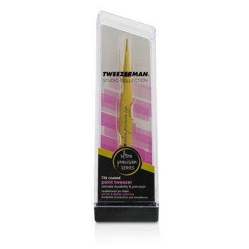 Tweezerman 鈦金塗層超精密尖頭眉鉗 (工作室版本) (Point Tweezer Ultra Precision (Tin Coated) (Studio Collection))