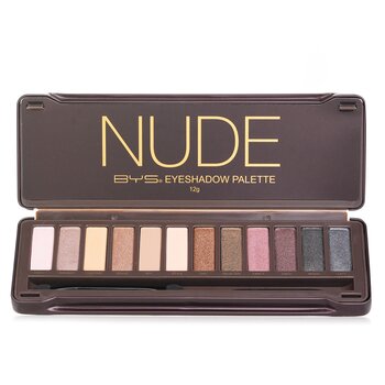 BYS 眼影盤（12x眼影，2x噴頭）-裸色 (Eyeshadow Palette (12x Eyeshadow, 2x Applicator) - Nude)