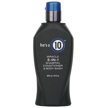 他是10奇蹟三合一洗髮水，護髮素和沐浴露。 (He's A 10 Miracle 3-In-1 Shampoo, Conditioner & Body Wash)