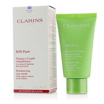Clarins SOS純平衡粘土面膜，含高山柳樹-混合至油性皮膚 (SOS Pure Rebalancing Clay Mask with Alpine Willow - Combination to Oily Skin)