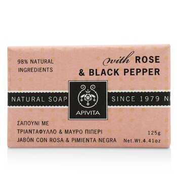 Apivita 天然肥皂-玫瑰和黑胡椒 (Natural Soap With Rose & Black Pepper)