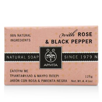 Apivita 玫瑰和黑胡椒天然皂 (Natural Soap With Rose & Black Pepper)