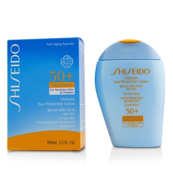 Shiseido 面部和身體SPF 50+的終極防曬乳液WetForce-適用於敏感的皮膚和兒童 (Ultimate Sun Protection Lotion WetForce For Face & Body SPF 50+ - For Sensitive Skin & Children)