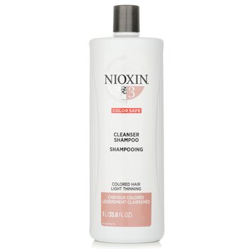 Nioxin 潔淨系統3 洗髮露 (染後髮質, 輕度稀疏, 染髮可用) (Derma Purifying System 3 Cleanser Shampoo (Colored Hair, Light Thinning, Color Safe))