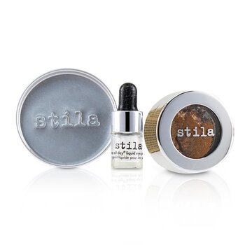 Stila 華麗金屬箔修飾眼影，全天候迷你型眼部護理液-Comex Copper (Magnificent Metals Foil Finish Eye Shadow With Mini Stay All Day Liquid Eye Primer - Comex Copper)