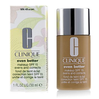 Clinique 更好的妝容SPF15（乾性組合至油性組合）-WN 48燕麥 (Even Better Makeup SPF15 (Dry Combination to Combination Oily) - WN 48 Oat)