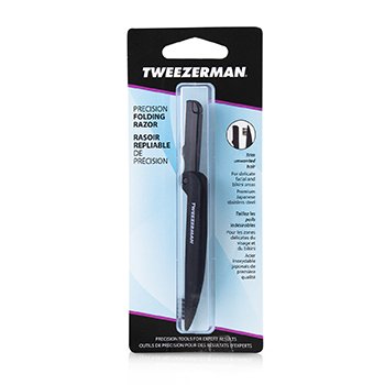 Tweezerman 精密摺疊眉毛剃刀-黑色 (Precision Folding Brow Razor - Black)