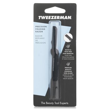 Tweezerman 精密摺疊眉毛剃刀-黑色 (Precision Folding Brow Razor - Black)