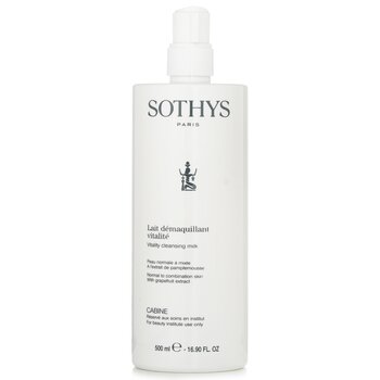 Sothys 活力卸妝乳-適用於中性至混合性皮膚，葡萄柚提取物（沙龍大小） (Vitality Cleansing Milk - For Normal to Combination Skin , With Grapefruit Extract (Salon Size))