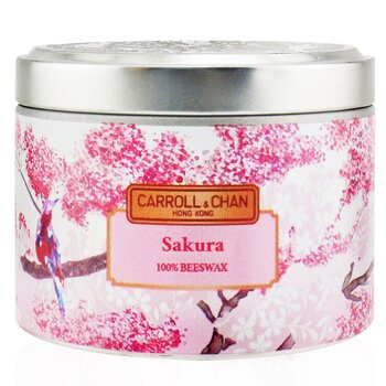 100% 蜂蠟錫蠟燭 - 櫻花 (100% Beeswax Tin Candle - Sakura)