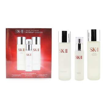 SK II Pitera 豪華補水三件套：面部護理精華液 230ml + 面部提升乳液 100g + 面部護理清透乳液 230ml (Pitera Deluxe Hydrating  3-Pieces Set: Facial Treatment Essence 230ml + Facial Lift Emulsion 100g + Facial Treatment Clear Lotion 230ml)