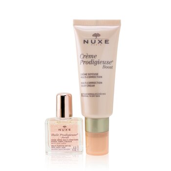 Nuxe 禮盒：Creme Prodigieuse Boost Multi-Correction Silky Cream 40ml + Huile Prodigieuse Florale Multi-Purpose Dry Oil 10ml (Nuxe Gift Set: Creme Prodigieuse Boost Multi-Correction Silky Cream 40ml + Huile Prodigieuse Florale Multi-Purpose Dry Oil 10ml)