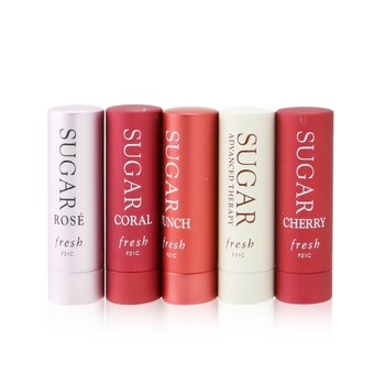 Sugar Lip Treatment Set：Sugar Lip Treatment Advanced Therapy - 2.2g/0.07oz + 4x Mini Sugar Lip Treatment SPF 15 (#Rose, #Coral, #Punch, #Cherry)