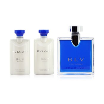 Blv Coffret: 淡香水噴霧 100ml/3.4oz + 2x 須後膏 75ml/2.5oz + 小袋