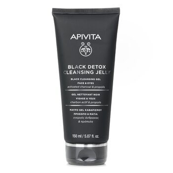 Apivita 黑色排毒潔面啫喱，適用於面部和眼部 (Black Detox Cleansing Jelly For Face & Eyes)