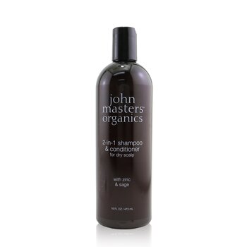 John Masters Organics 鋅和鼠尾草二合一洗髮水和護髮素，適用於乾性頭皮 (2-in-1 Shampoo & Conditioner For Dry Scalp with Zinc & Sage)