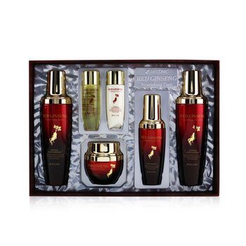 Red Ginseng Nourishing Skin Care Set: Toner 130ml+ Emulsion 130ml+ Serum 50ml+ Cream 55g+ Toner 30ml+ Emulsion 30ml
