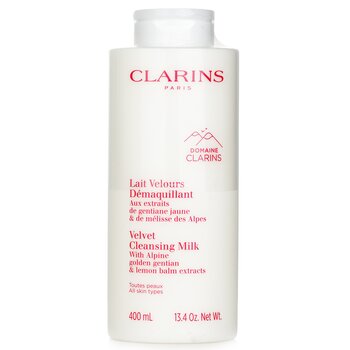 Clarins 含有高山金龍膽和檸檬香脂提取物的天鵝絨潔面乳 (Velvet Cleansing Milk with Alpine Golden Gentian & Lemon Balm Extracts)