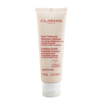 Clarins 含有高山草本和乳木果油提取物的舒緩溫和泡沫潔面乳 - 非常乾燥或敏感的皮膚 (Soothing Gentle Foaming Cleanser with Alpine Herbs & Shea Butter Extracts - Very Dry or Sensitive Skin)