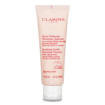 Clarins 含有高山草本和乳木果油提取物的舒緩溫和泡沫潔面乳 - 非常乾燥或敏感的皮膚 (Soothing Gentle Foaming Cleanser with Alpine Herbs & Shea Butter Extracts - Very Dry or Sensitive Skin)