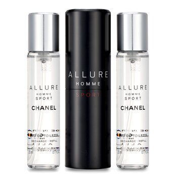 Chanel Allure Homme Sport 淡香水旅行噴霧（含兩支替換裝） (Allure Homme Sport Eau De Toilette Travel Spray (With Two Refills))