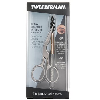 Tweezerman 不銹鋼修眉剪刀和刷子 (Stainless Brow Shaping Scissors & Brush)