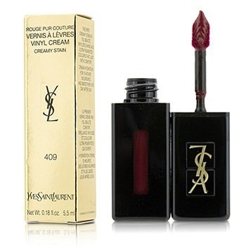 Yves Saint Laurent Rouge Pur Couture Vernis A Levres乙烯基霜奶油色-＃409勃艮第共鳴 (Rouge Pur Couture Vernis A Levres Vinyl Cream Creamy Stain - # 409 Burgundy Vibes)