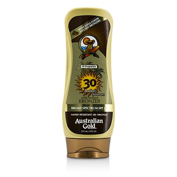 Australian Gold 帶有即時古銅色的乳液防曬霜廣譜SPF 30 (Lotion Sunscreen SPF 30 with Instant Bronzer)