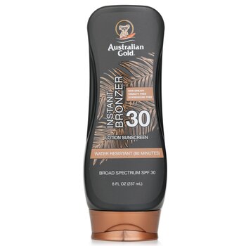 Australian Gold 帶有即時古銅色的乳液防曬霜廣譜SPF 30 (Lotion Sunscreen SPF 30 with Instant Bronzer)