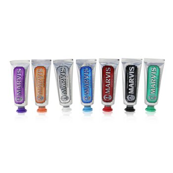 Marvis 馬維斯（Marvis）牙膏套裝-風味系列：7支迷你牙膏25毫升（美白，歐亞甘草，茉莉，生薑，經典，肉桂。水生） (7pcs Toothpaste Set - Flavour Collection)
