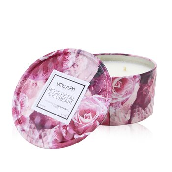 Voluspa 2 Wick Tin Candle - 玫瑰花瓣冰淇淋 (2 Wick Tin Candle - Rose Petal Ice Cream)