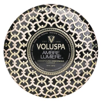 Voluspa 3 芯裝飾錫蠟燭 - Ambre Lumiere (3 Wick Decorative Tin Candle - Ambre Lumiere)