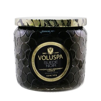 Voluspa 小罐蠟燭 - 麂皮黑 (Petite Jar Candle - Suede Noir)
