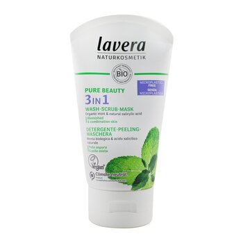Lavera Pure Beauty 3 合 1 洗滌、磨砂、面膜 - 適用於瑕疵和混合性皮膚 (Pure Beauty 3 In 1 Wash, Scrub, Mask - For Blemished & Combination Skin)