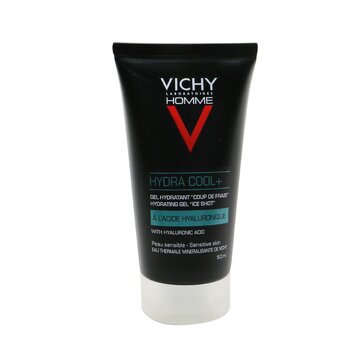 Vichy Homme Hydra Cool+ - 含有透明質酸的保濕凝膠“Ice Shot”（用於面部和眼睛） (Homme Hydra Cool+ - Hydrating Gel 