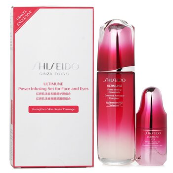 Ultimune Power Infusing（ImuGenerationRED 技術）套裝：面部濃縮液 100ml + 眼部濃縮液 15ml (Ultimune Power Infusing (ImuGenerationRED Technology) Set: Face Concentrate 100ml + Eye Concentrate 15ml)