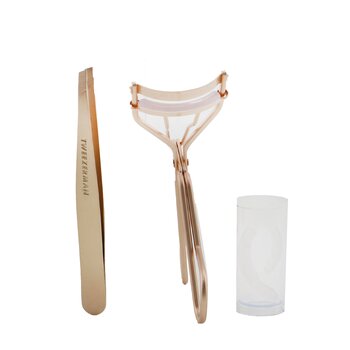 Tweezerman 玫瑰金斜鑷子和經典睫毛夾禮品套裝 (Rose Gold Slant Tweezer & Classic Lash Curler Gift Set)