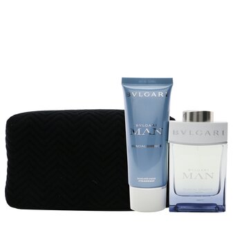 Man Glacial Essence Coffret: Eau De Parfum Spray 100ml/3.4oz + 須後膏 100ml/3.4oz + 小袋（聖誕版）