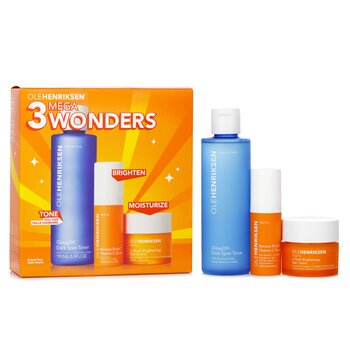 Ole Henriksen 3 Mega Wonders 套裝：Banana Bright 維他命 C 精華 15ml + Glow2OH 暗斑爽膚水 190ml + C-Rush Brightening Gel Crème 35ml (3 Mega Wonders Set: Banana Bright Vitamin C Serum 15ml + Glow2OH Dark Spot Toner 190ml + C-Rush Brightening Gel Crème 35ml)