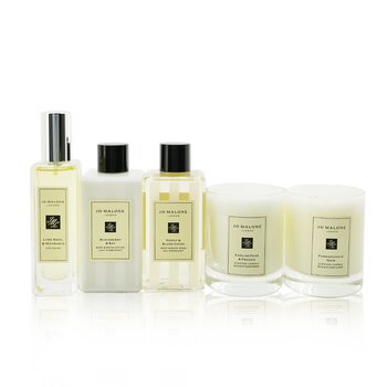 House Of Jo Malone Coffret：青檸羅勒和柑橘古龍水噴霧 + 牡丹和腮紅麂皮沐浴露和洗手液 + 黑莓灣沐浴露和護手霜 + 英國梨和小蒼蘭香薰蠟燭 + 黑石榴香薰蠟燭 (House Of Jo Malone Coffret)