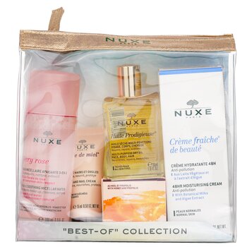 Nuxe “最佳”系列：Very Rose Micellar Water+Reve De Miel 護手和指甲霜+Huile Prodigieuse 多用途乾性油+Reve De Miel 蜂蜜潤唇膏+Creme Fraiche De Beaute 48HR 保濕霜 (