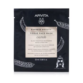 Apivita Express Beauty Black Tissue Face Mask with Carob (Detox & Purifying) - Exp. Date: 05/2022
